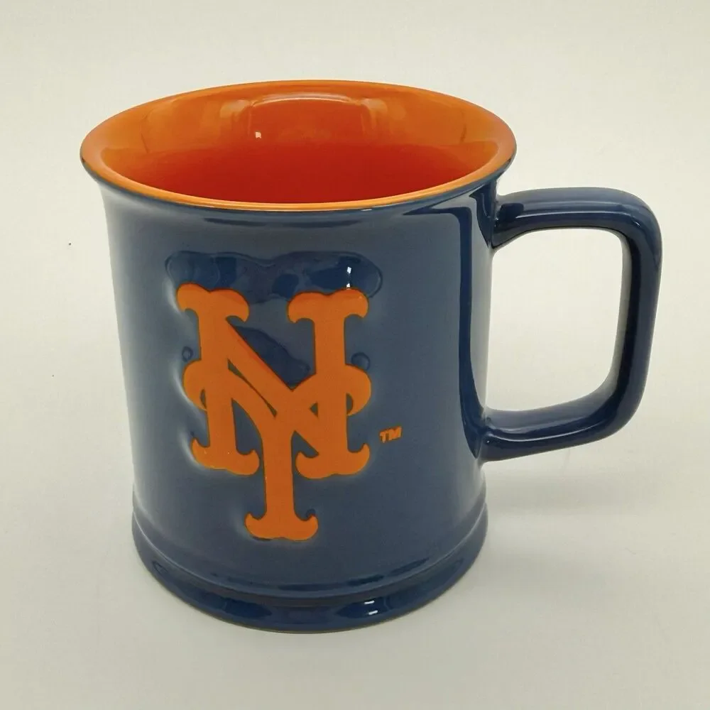 NEW YORK METS Blue Orange Coffee Cup Mug Ceramic Major League Baseball MLB Fans